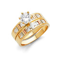 14K Yellow Gold CZ Trio Set - RG817 - Image 818