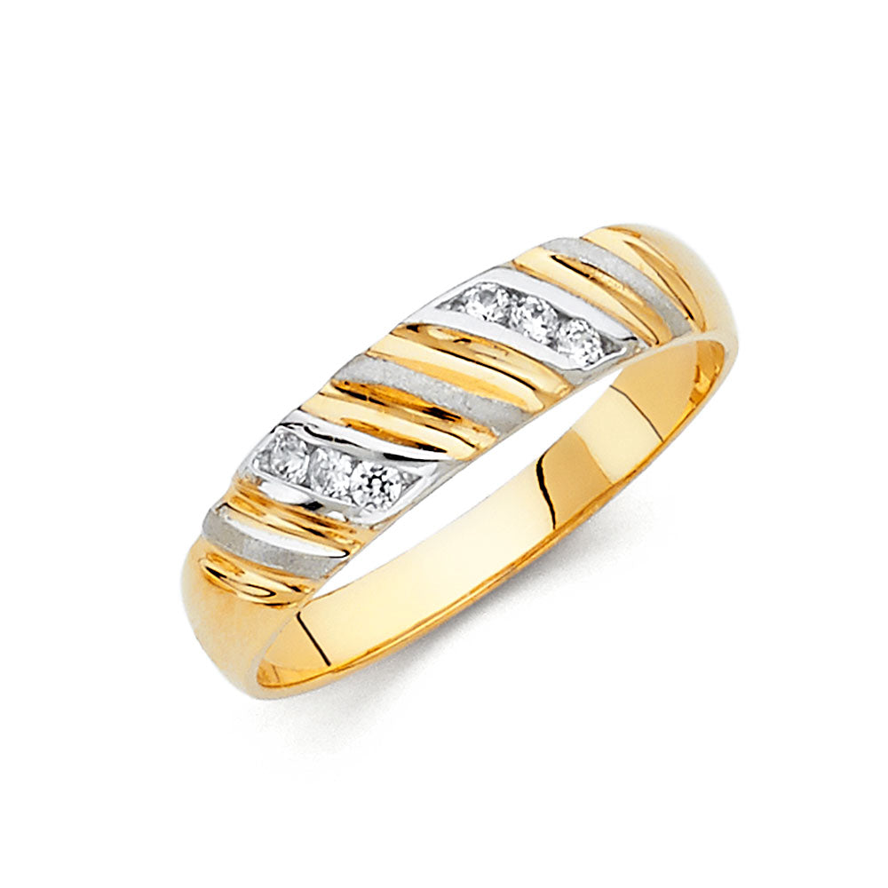 14K Yellow Gold CZ Trio Set - RG822