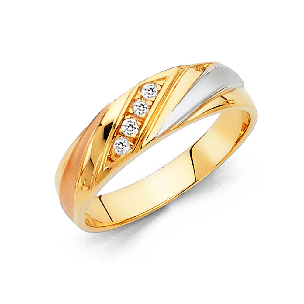 14K Yellow Gold CZ Trio Set - RG846