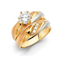 14K Yellow Gold CZ Trio Set - RG847 - Image 848