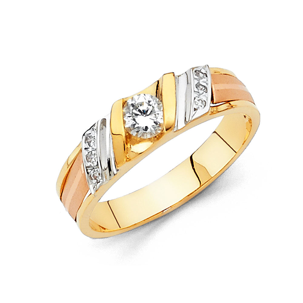 14K Yellow Gold CZ Trio Set - RG855