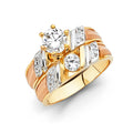 14K Yellow Gold CZ Trio Set - RG856 - Image 857