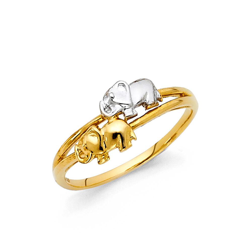 14K Yellow Gold Butterfly, Animal & Lucky Ring - RG879