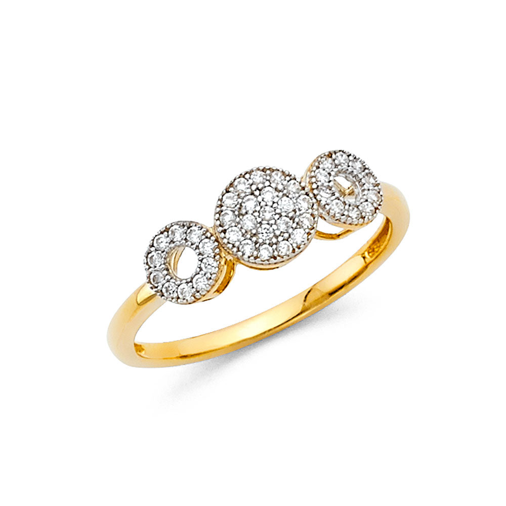 14K Yellow Gold Fancy CZ & Mother's Ring - RG883