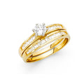 14K Yellow Gold CZ Engagement Ring - RG885 - Image 886