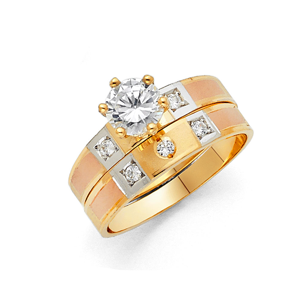 14K Yellow Gold CZ Trio Set - RG904 - Image 905