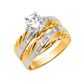 14K Yellow Gold CZ Trio Set - RG913 - Image 914