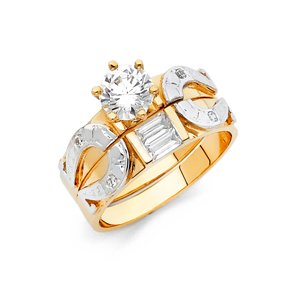 14K Yellow Gold CZ Trio Set - RG916 - Image 917