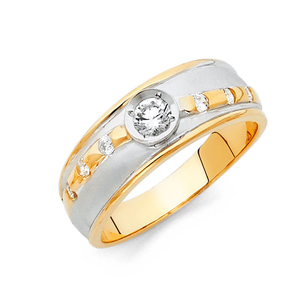 14K Yellow Gold CZ Trio Set - RG918