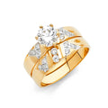 14K Yellow Gold CZ Trio Set - RG922 - Image 923