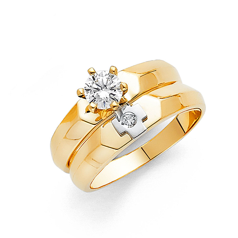 14K Yellow Gold CZ Trio Set - RG949 - Image 950