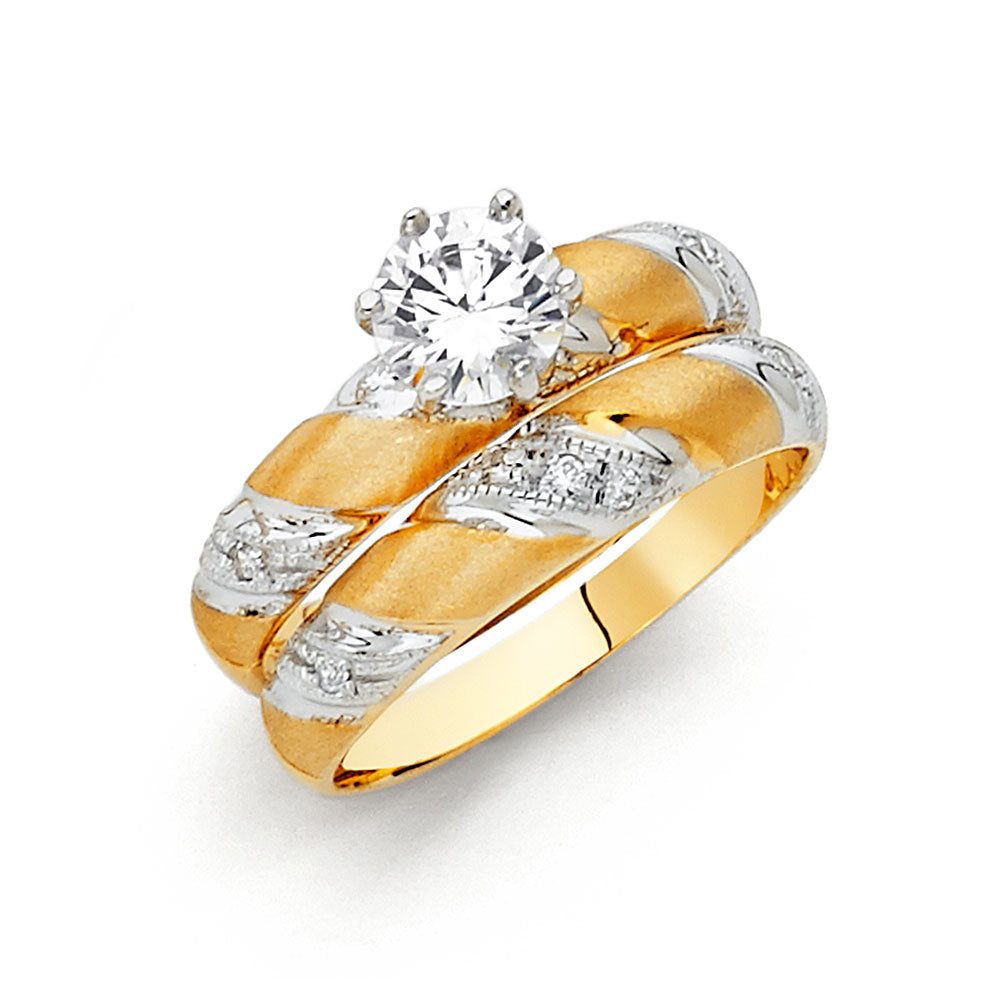14K Yellow Gold CZ Trio Set - RG958 - Image 959