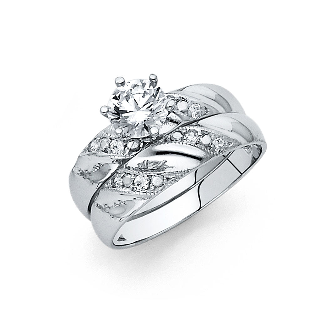 14K Yellow Gold CZ Trio Set - RG973 - Image 974