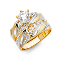 14K Yellow Gold CZ Trio Set - RG994 - Image 995