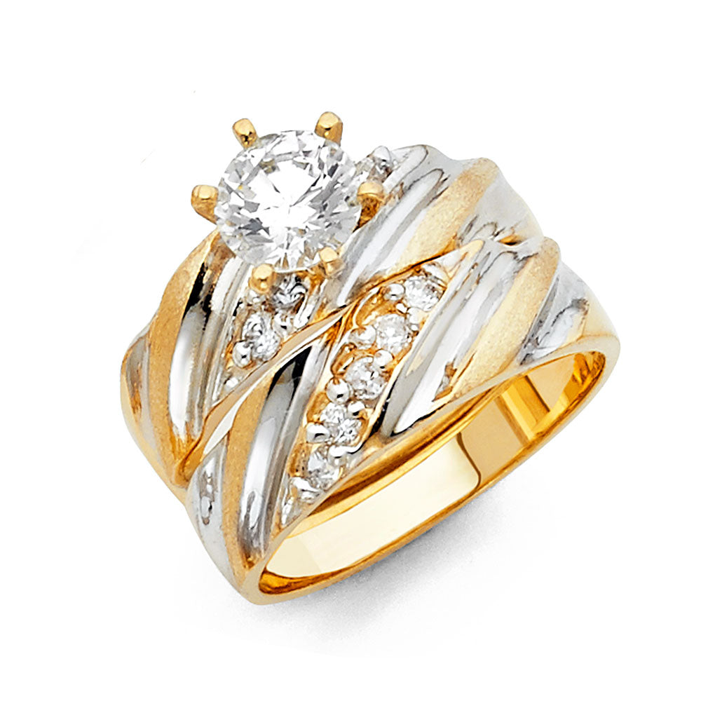14K Yellow Gold CZ Trio Set - RG994 - Image 995