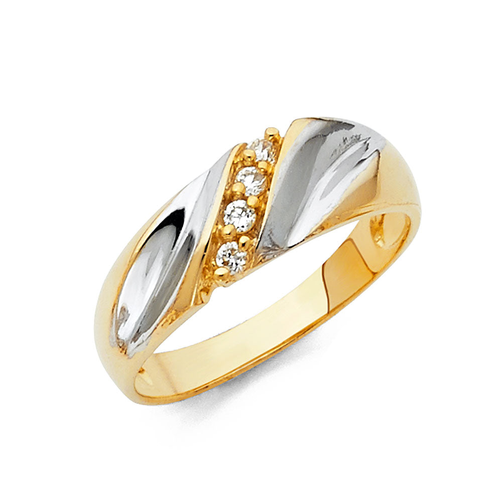 14K Yellow Gold CZ Trio Set - RG996