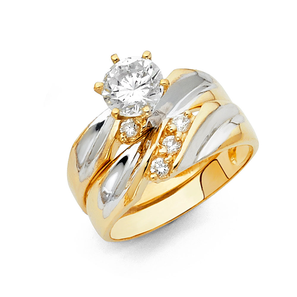 14K Yellow Gold CZ Trio Set - RG997 - Image 998