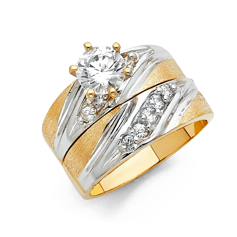 14K Yellow Gold CZ Trio Set - RG1000 - Image 1001