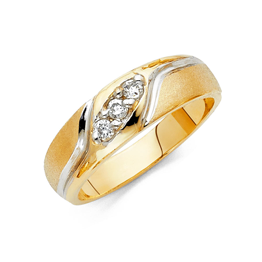 14K Yellow Gold CZ Trio Set - RG1002