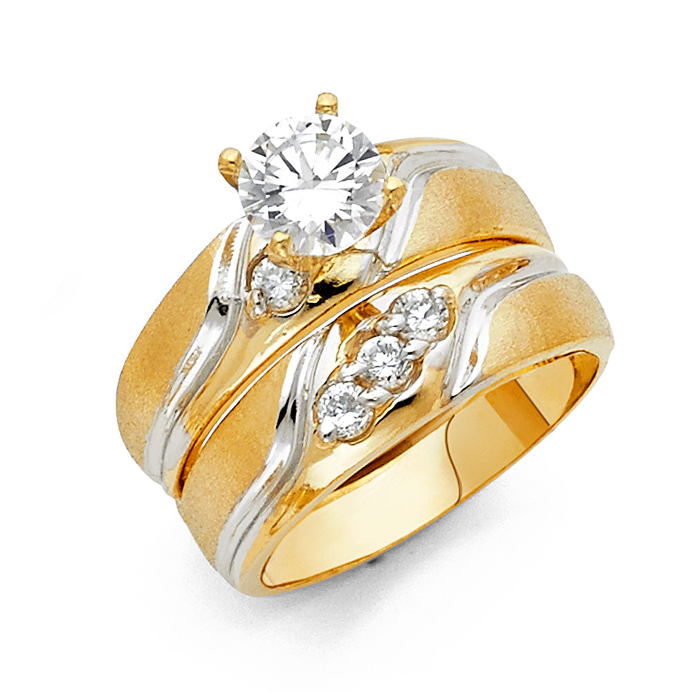 14K Yellow Gold CZ Trio Set - RG1003 - Image 1004