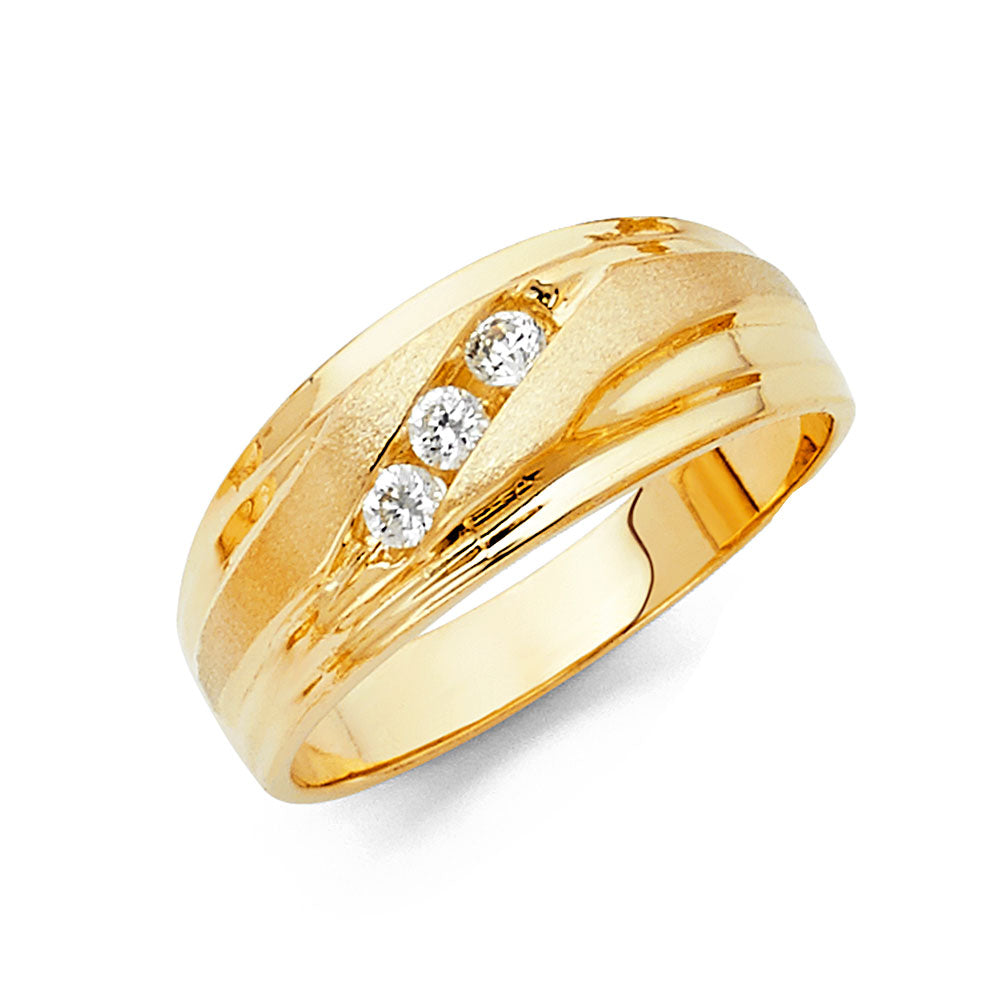 14K Yellow Gold CZ Trio Set - RG1005