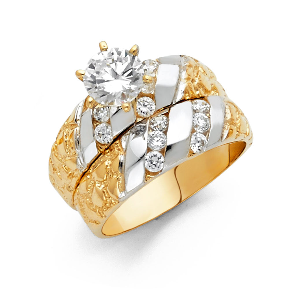 14K Yellow Gold CZ Trio Set - RG1009 - Image 1010