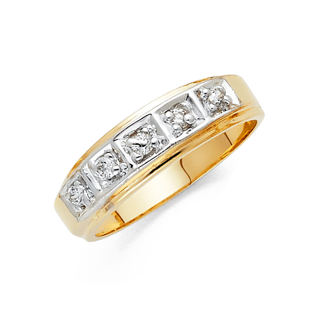 14K Yellow Gold CZ Trio Set - RG1029