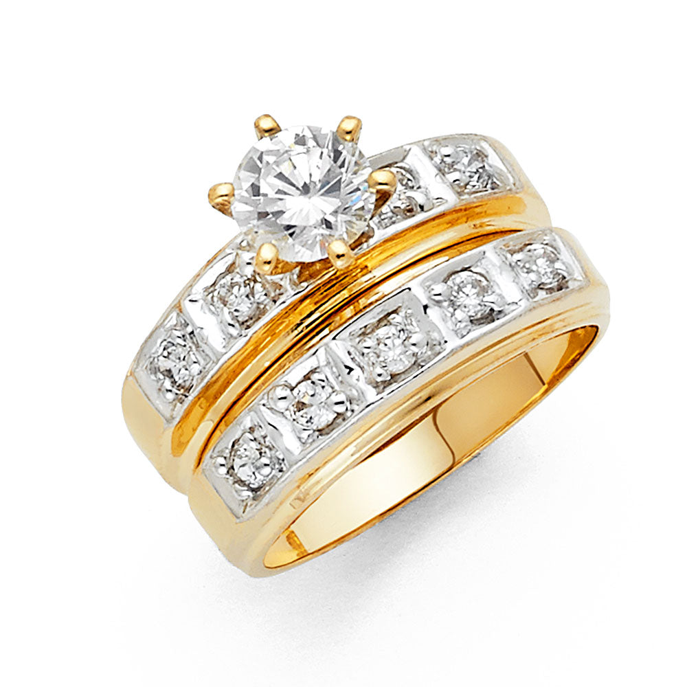 14K Yellow Gold CZ Trio Set - RG1030 - Image 1031