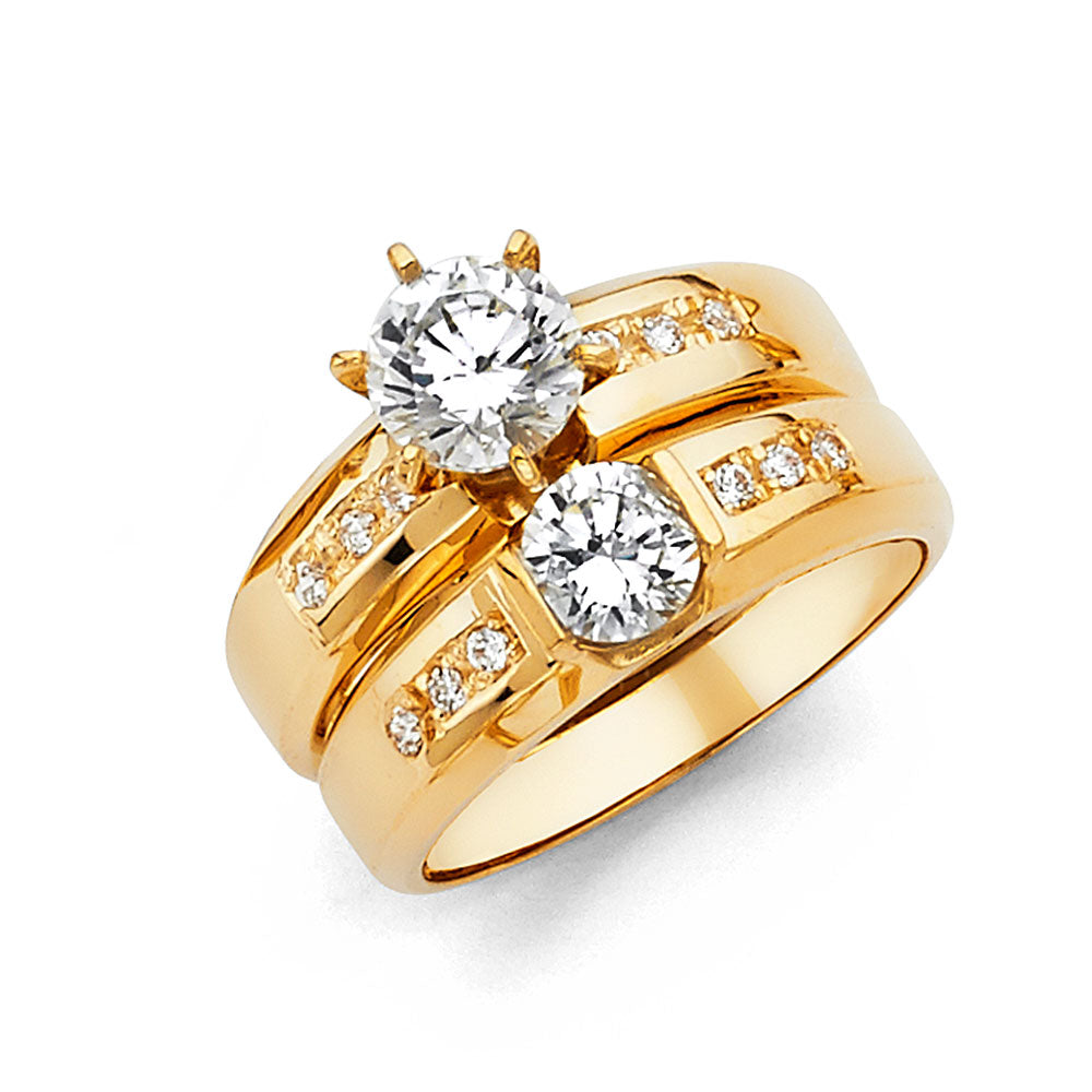 14K Yellow Gold CZ Trio Set - RG1036 - Image 1037