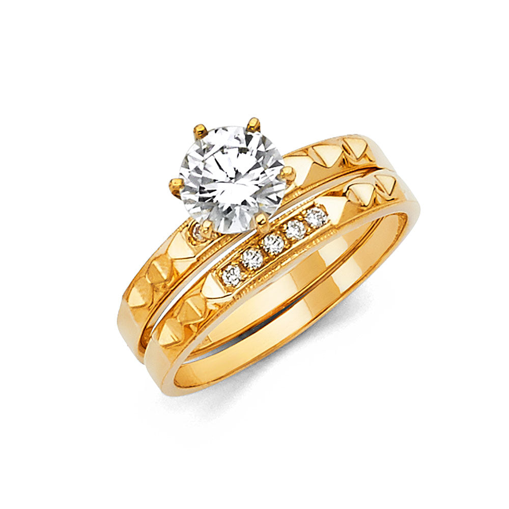 14K Yellow Gold CZ Trio Set - RG1039 - Image 1040