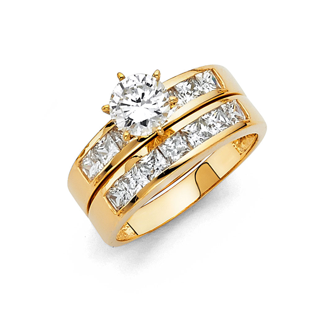 14K Yellow Gold CZ Trio Set - RG1042 - Image 1043