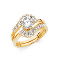 14K Yellow Gold CZ Engagement Ring - RG1046