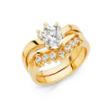 14K Yellow Gold CZ Engagement Ring - RG1051