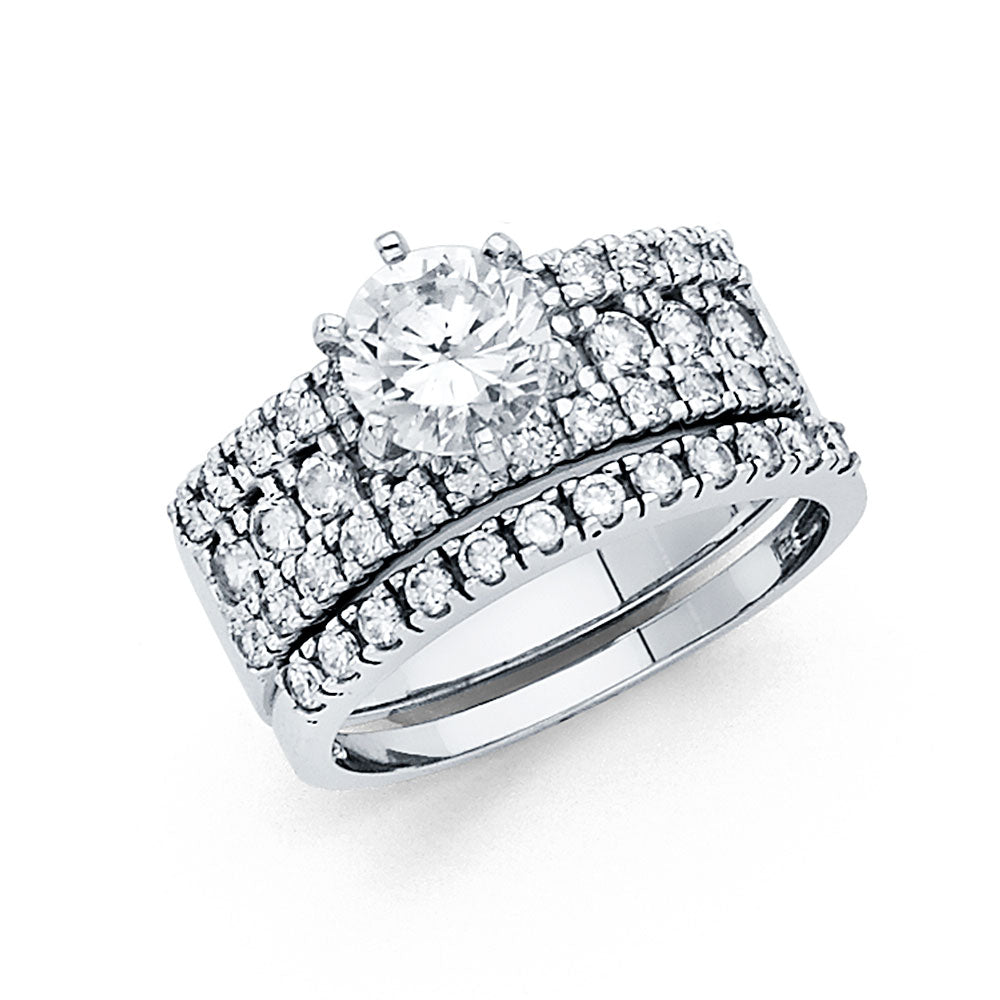 14K Yellow Gold CZ Engagement Ring - RG1074 - Image 1075