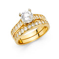14K Yellow Gold CZ Bridal Set - RG1084 - Image 1085