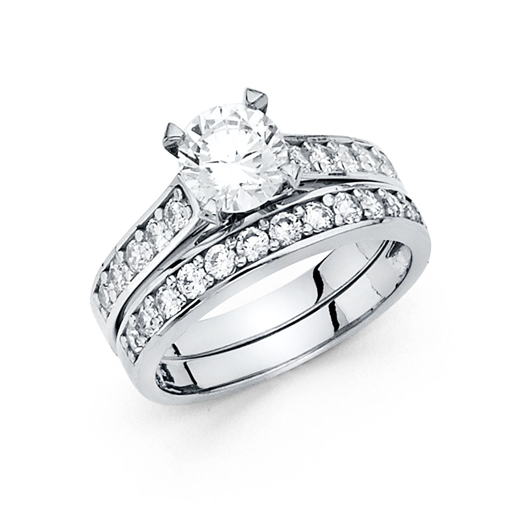 14K Yellow Gold CZ Bridal Set - RG1086 - Image 1087