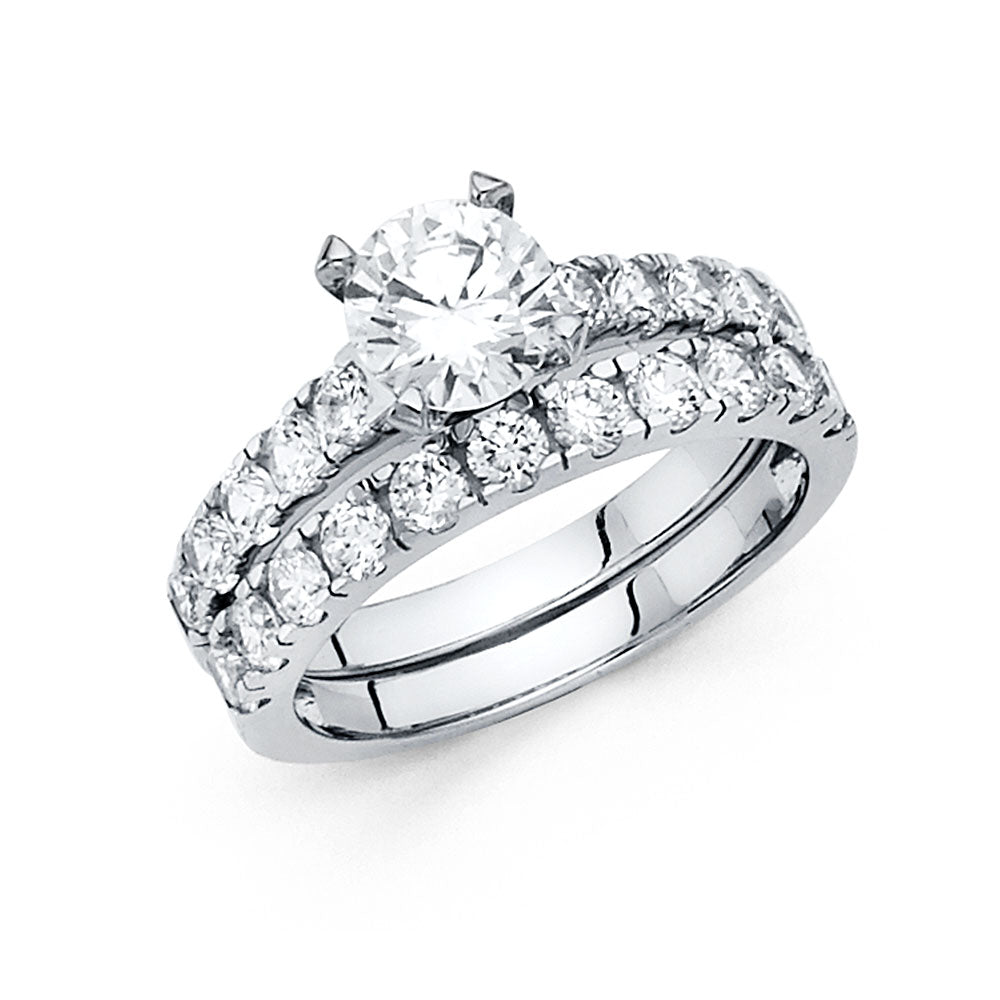 14K Yellow Gold CZ Bridal Set - RG1092 - Image 1093