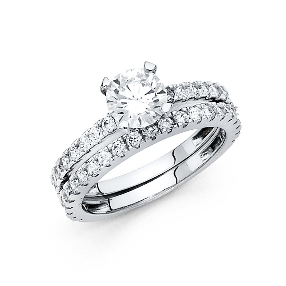 14K Yellow Gold CZ Bridal Set - RG1096 - Image 1097