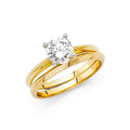 14K Yellow Gold CZ Engagement Ring - RG1106 - Image 1107