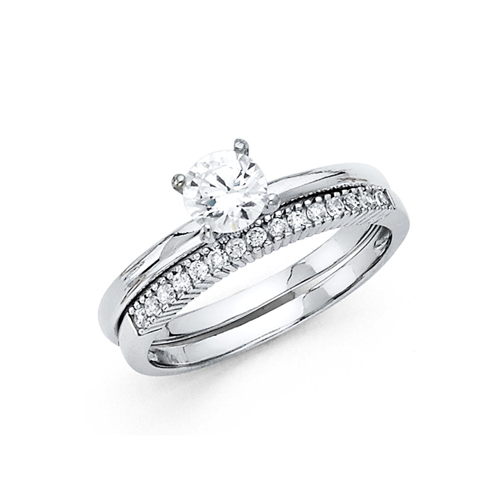 14K Yellow Gold CZ Bridal Set - RG1111 - Image 1112