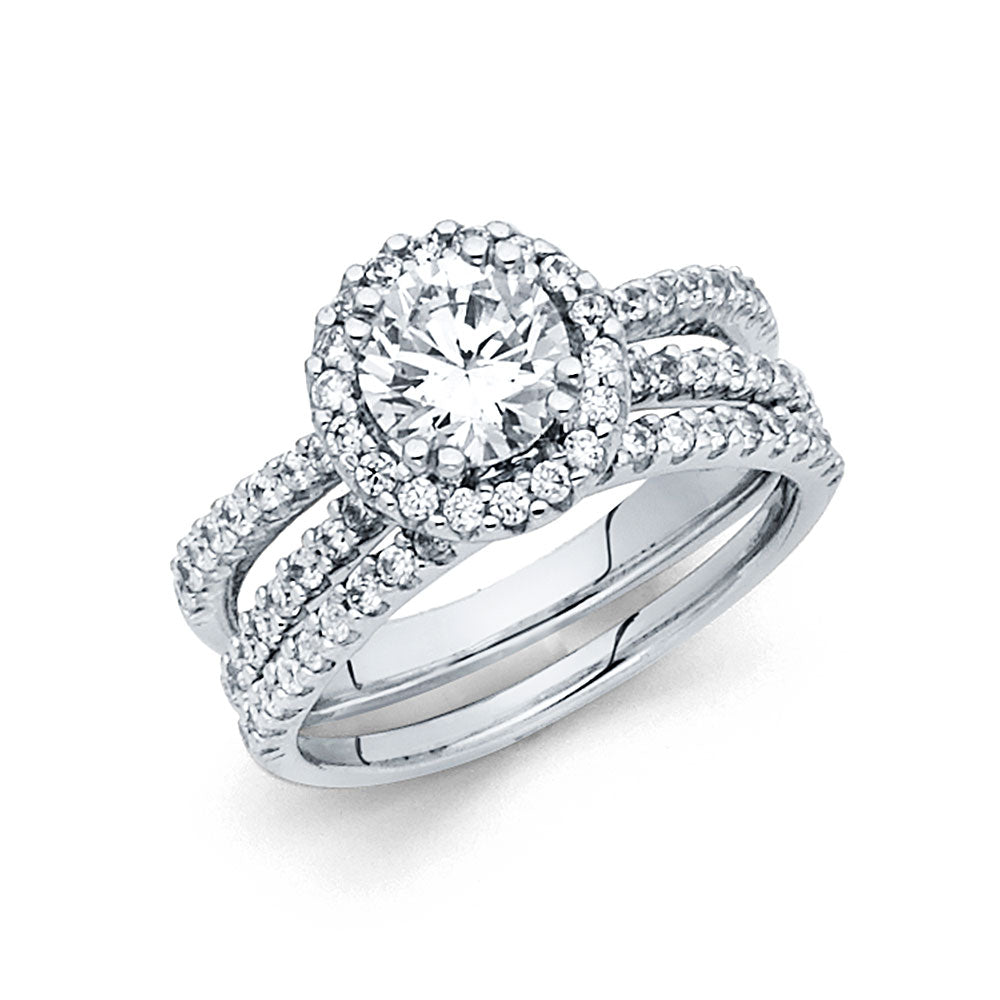 14K Yellow Gold CZ Bridal Set - RG1130