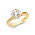 14K Yellow Gold CZ Engagement Ring - RG1138