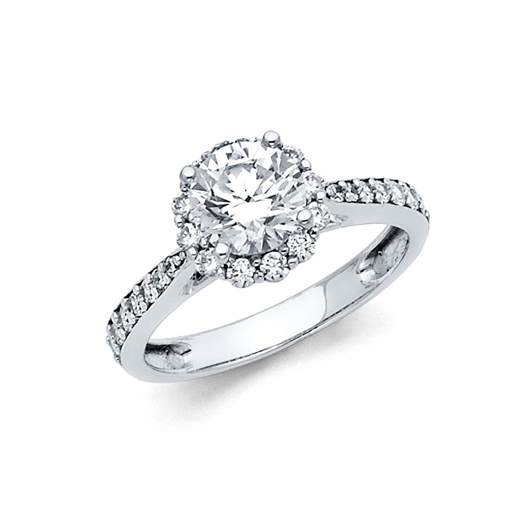 14K Yellow Gold CZ Engagement Ring - RG1139