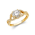 14K Yellow Gold CZ Engagement Ring - RG1140