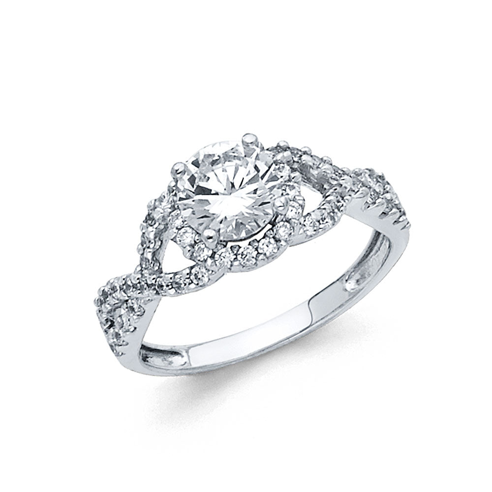 14K Yellow Gold CZ Engagement Ring - RG1141