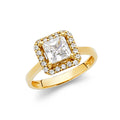 14K Yellow Gold CZ Engagement Ring - RG1144