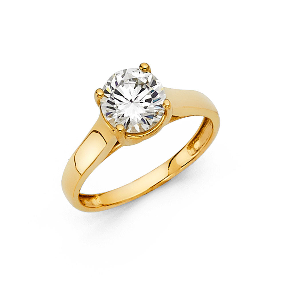 14K Yellow Gold CZ Engagement Ring - RG1146
