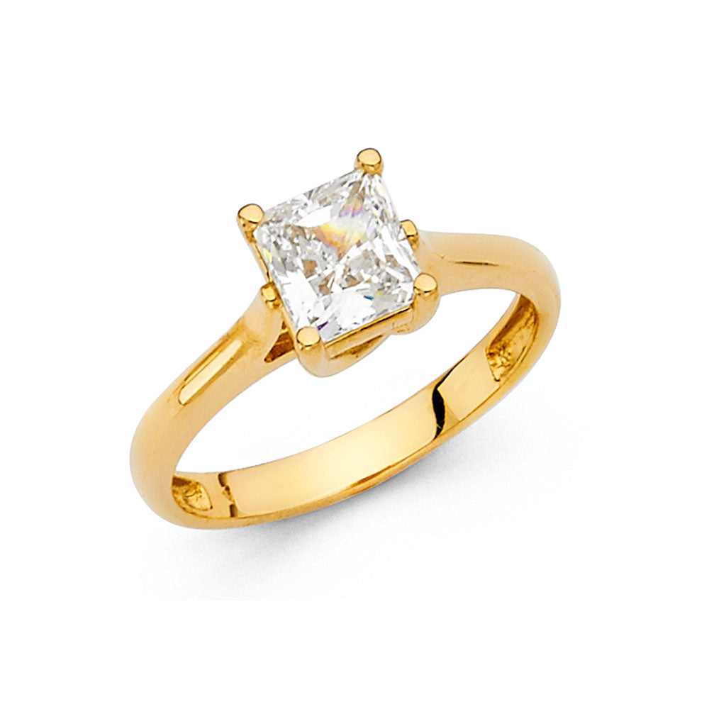 14K Yellow Gold CZ Engagement Ring - RG1166