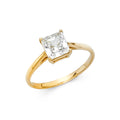 14K Yellow Gold CZ Engagement Ring - RG1168