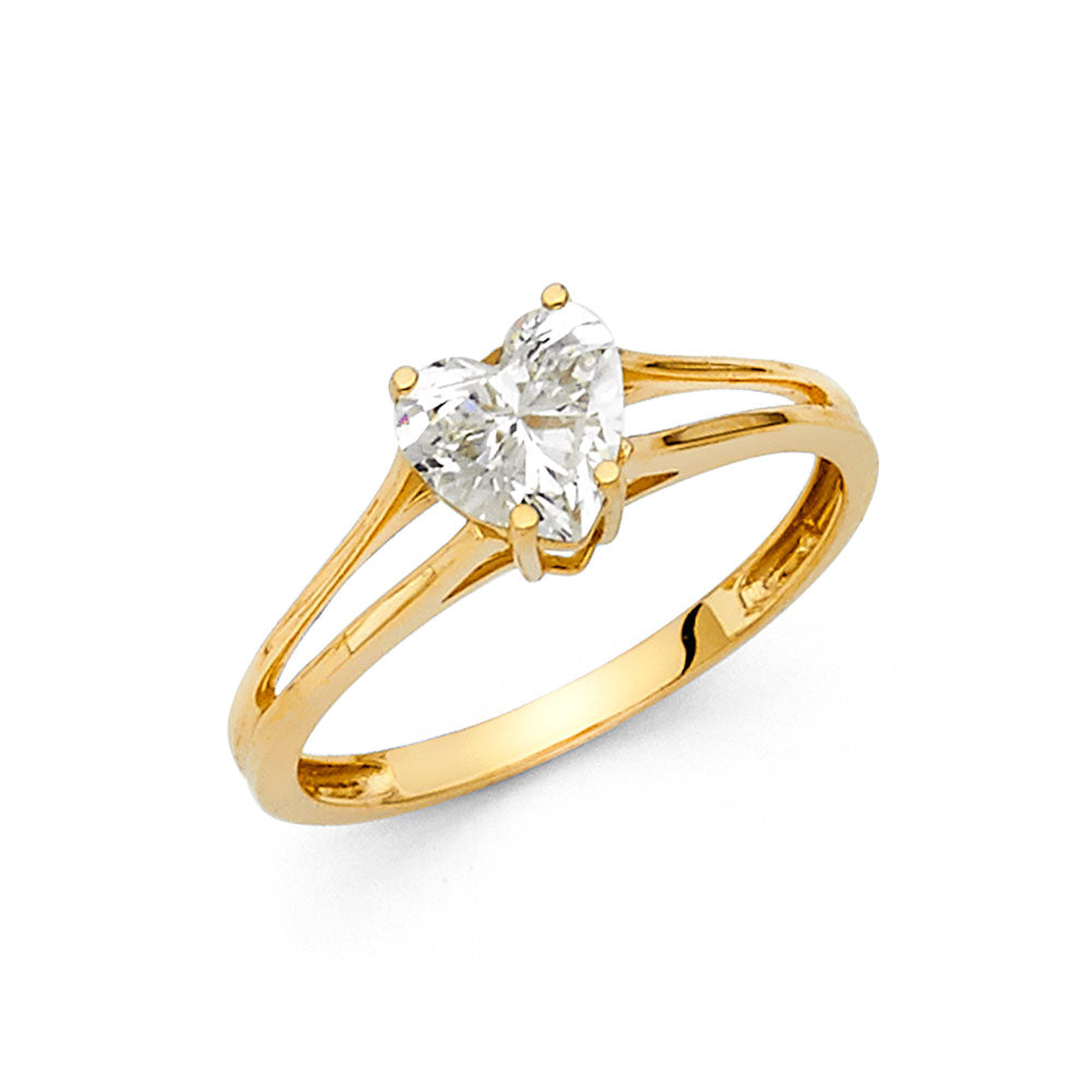 14K Yellow Gold CZ Engagement Ring - RG1172